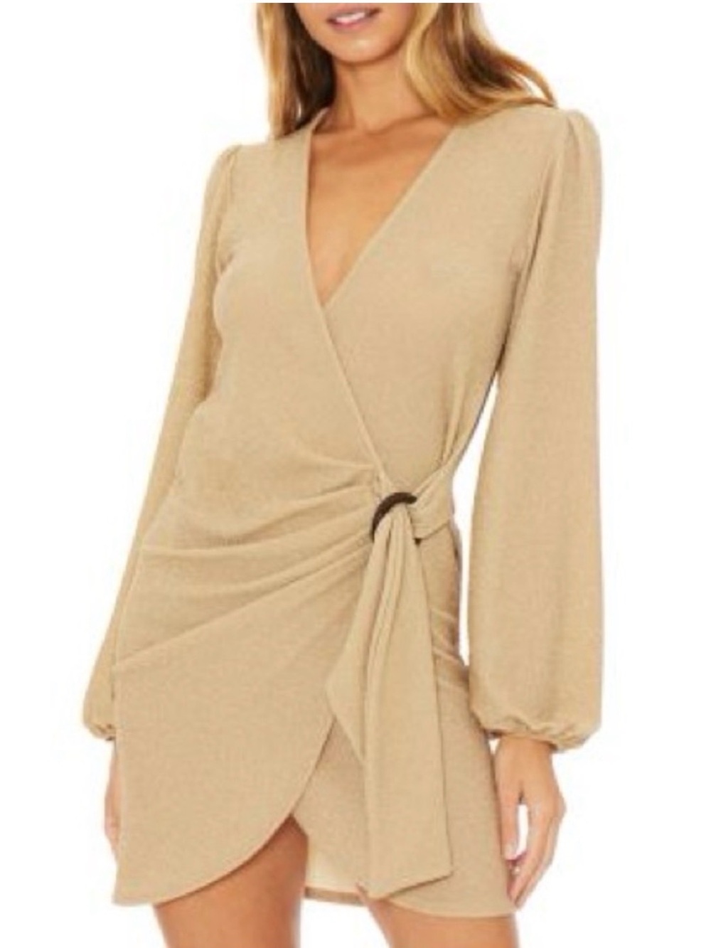 Beach Riot  Dixie Gold Metallic Swim Cover Up Wrap Dress